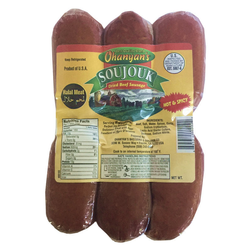 Ohanyan'S Halal Beef Sucuk (Hot) 1Lb