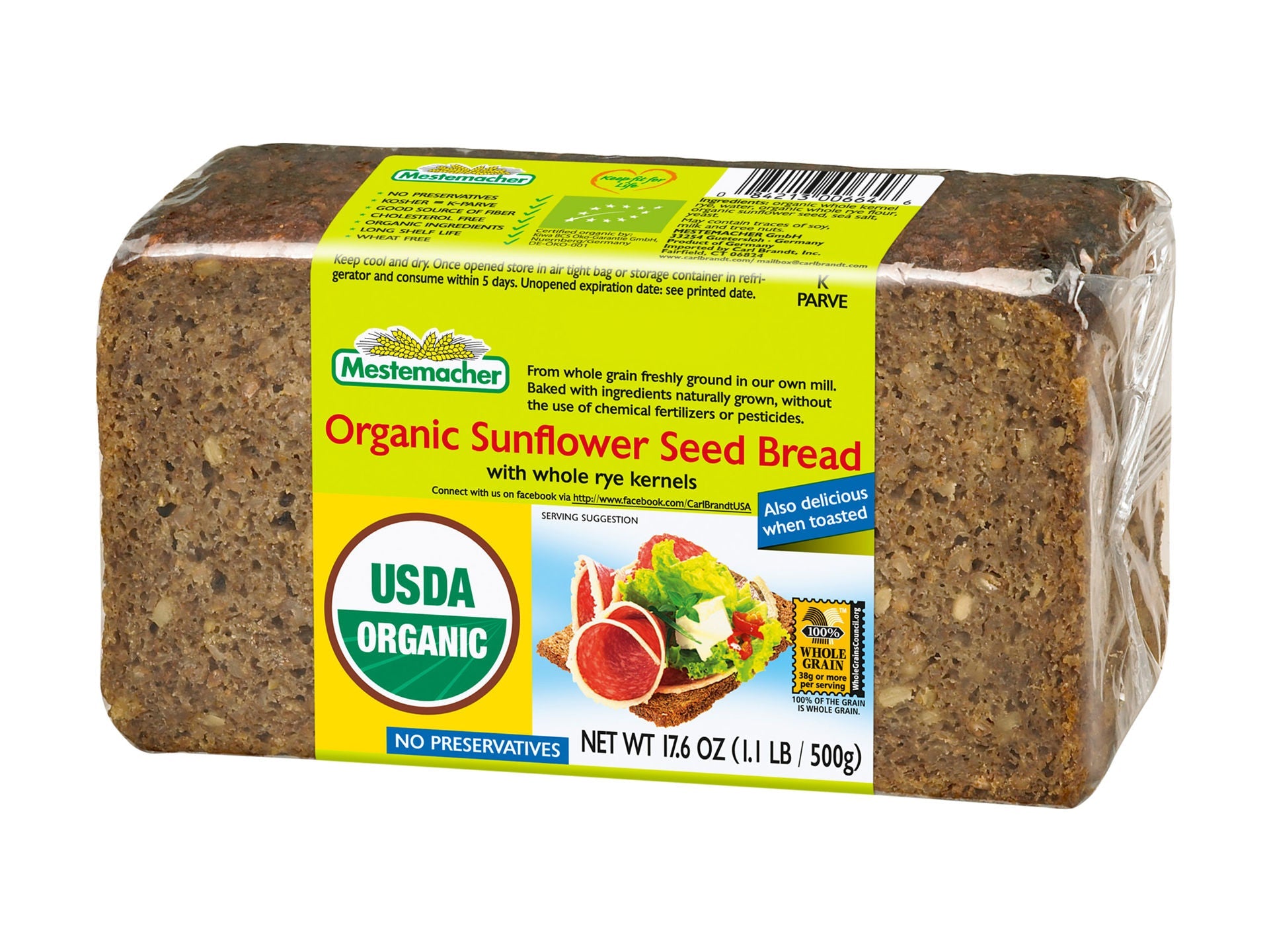 Mestemacher Sunflower Seed Bread 500G