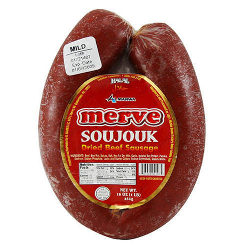 Merve Beef Soujouk Mild (Sucuk) 453.5G
