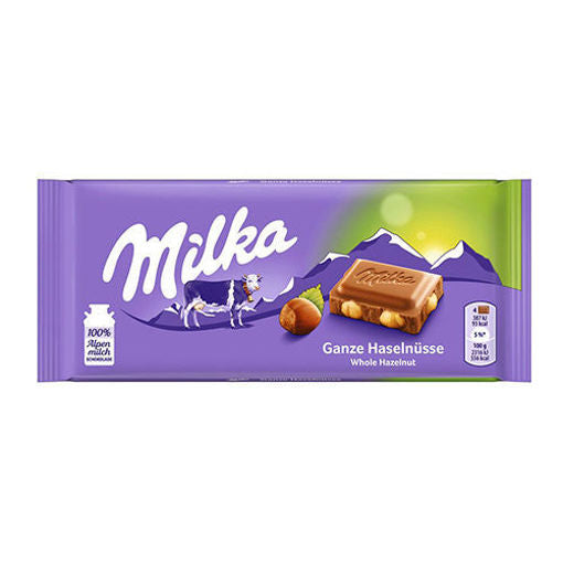 Milka Whole Nuts Chocolate Bar 100G