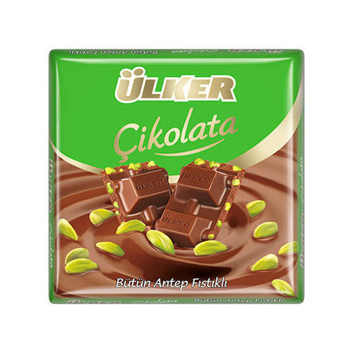 Ulker Milk Chocolate Bars W/Pistachio 65G