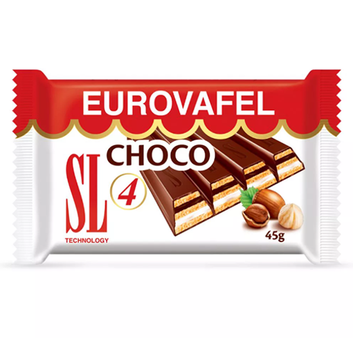 Swisslion Takovo Eurovafel Choco 4 Chocolate Bar 45G