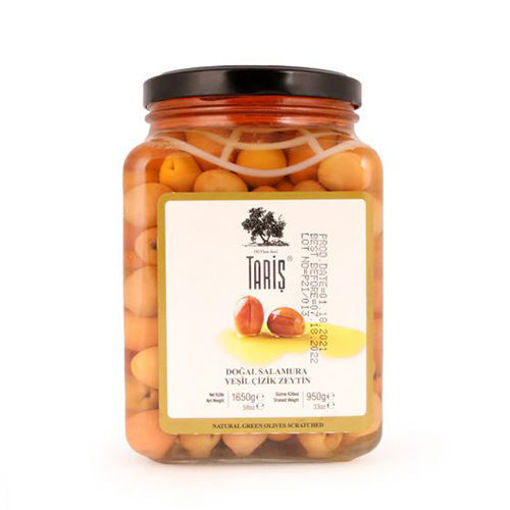 Taris Edremit Scratched Green Olives (Cizik)  950G