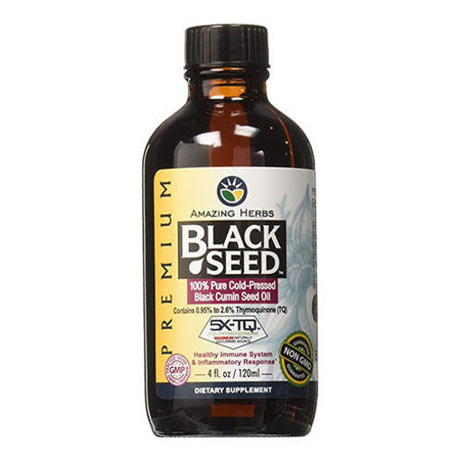 Amazing Herbs %100 Pure Cold Pressed Premium Black Seed Oil 1Oz