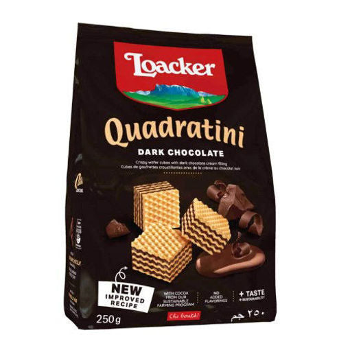 Loacker Quadratini Wafer W/Dark Chocolate 250G