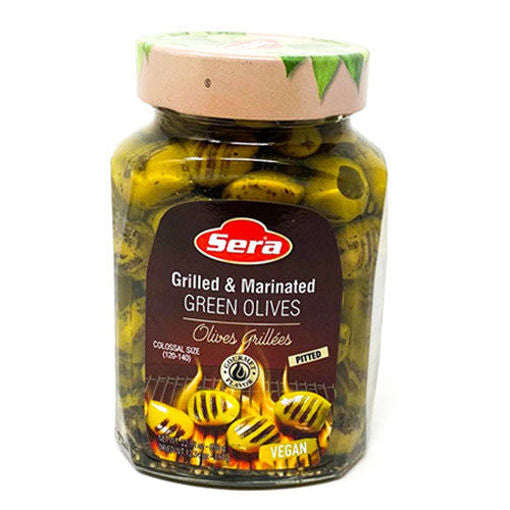 Sera Marinated & Grilled Pitted Green Olives 750Ml