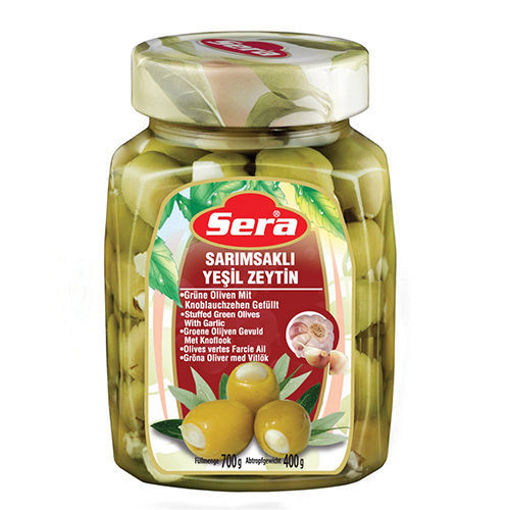 Sera Green Olives Stuffed W/Garlic 750Ml