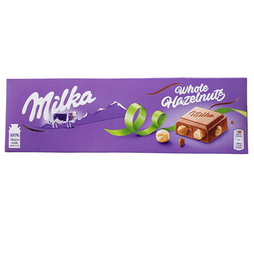 Milka Whole Hazelnuts Chocolate Bar 250G