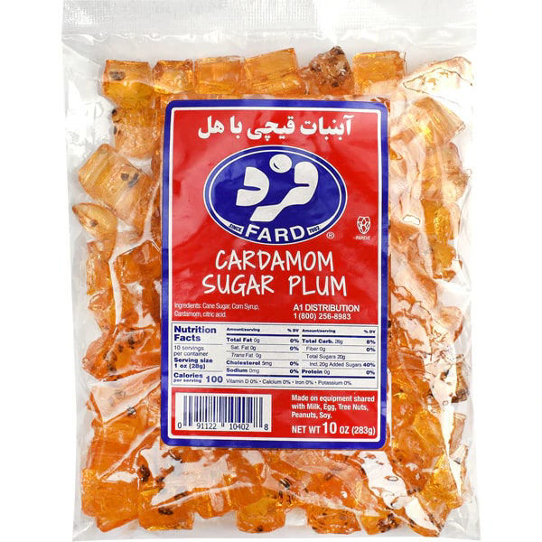 Fard Persian Traditional Candy Ab-Nabat Gheichi With Cardamom 283G