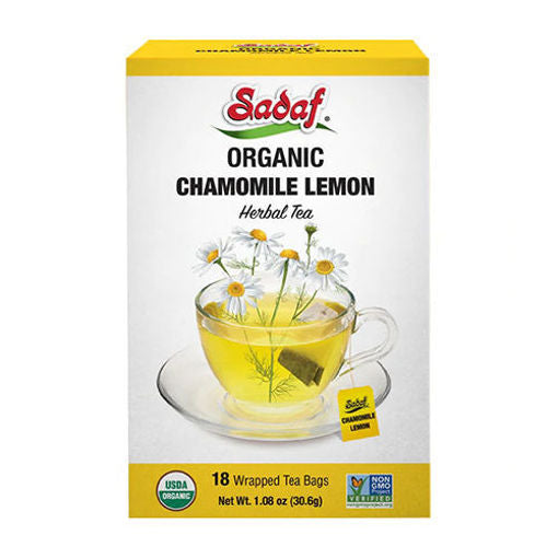 Sadaf Organic Chamomile Lemon Tea Bags | 18 Count