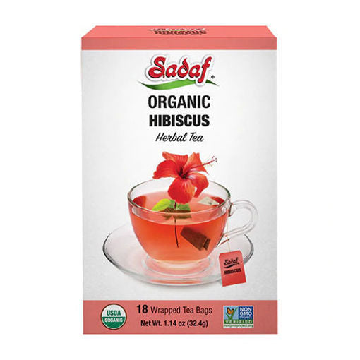 Sadaf Organic Hibiscus Tea Bags | 18 Count