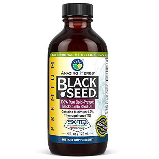 Amazing Herbs  %100 Pure Cold Pressed Premium Black Seed Oil 4Oz