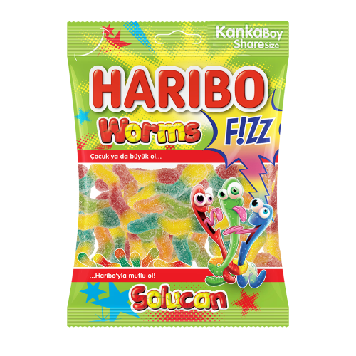 Haribo Fizz Worms 70G