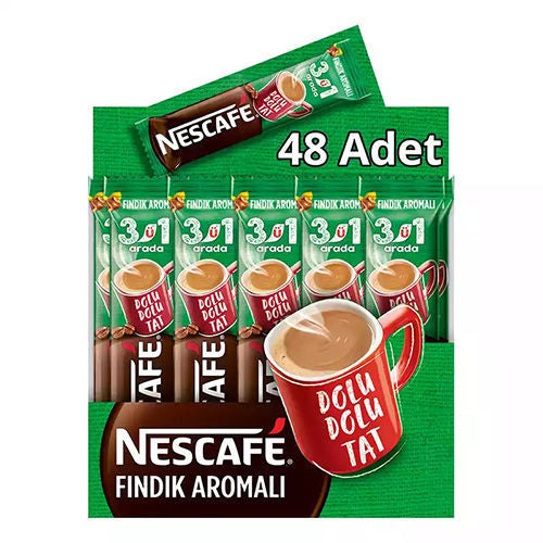 Nescafe 3In1 W/Hazelnut In Box (48 Pc)