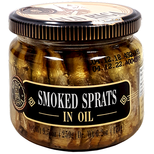 Old Riga Smoked Sprats In Oil (Glass Jar) 250G