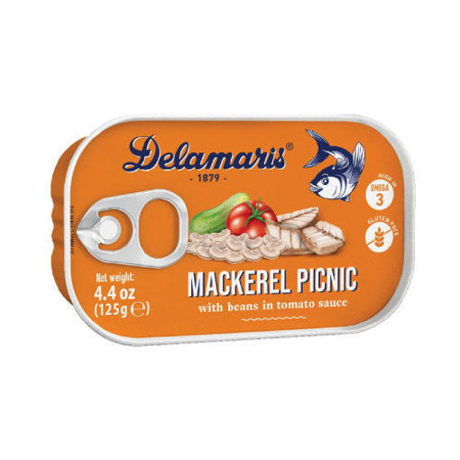 Delamaris Mackerel Picnik With Beans In Tomato Sauce 125G