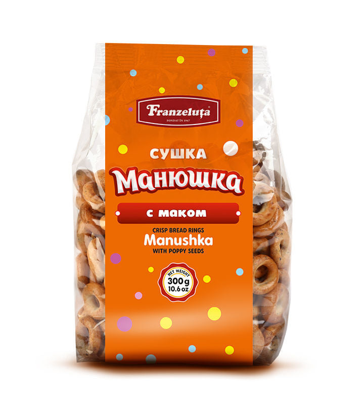 Crispbread Rings W/Poppy Seeds "Manushka" 300G