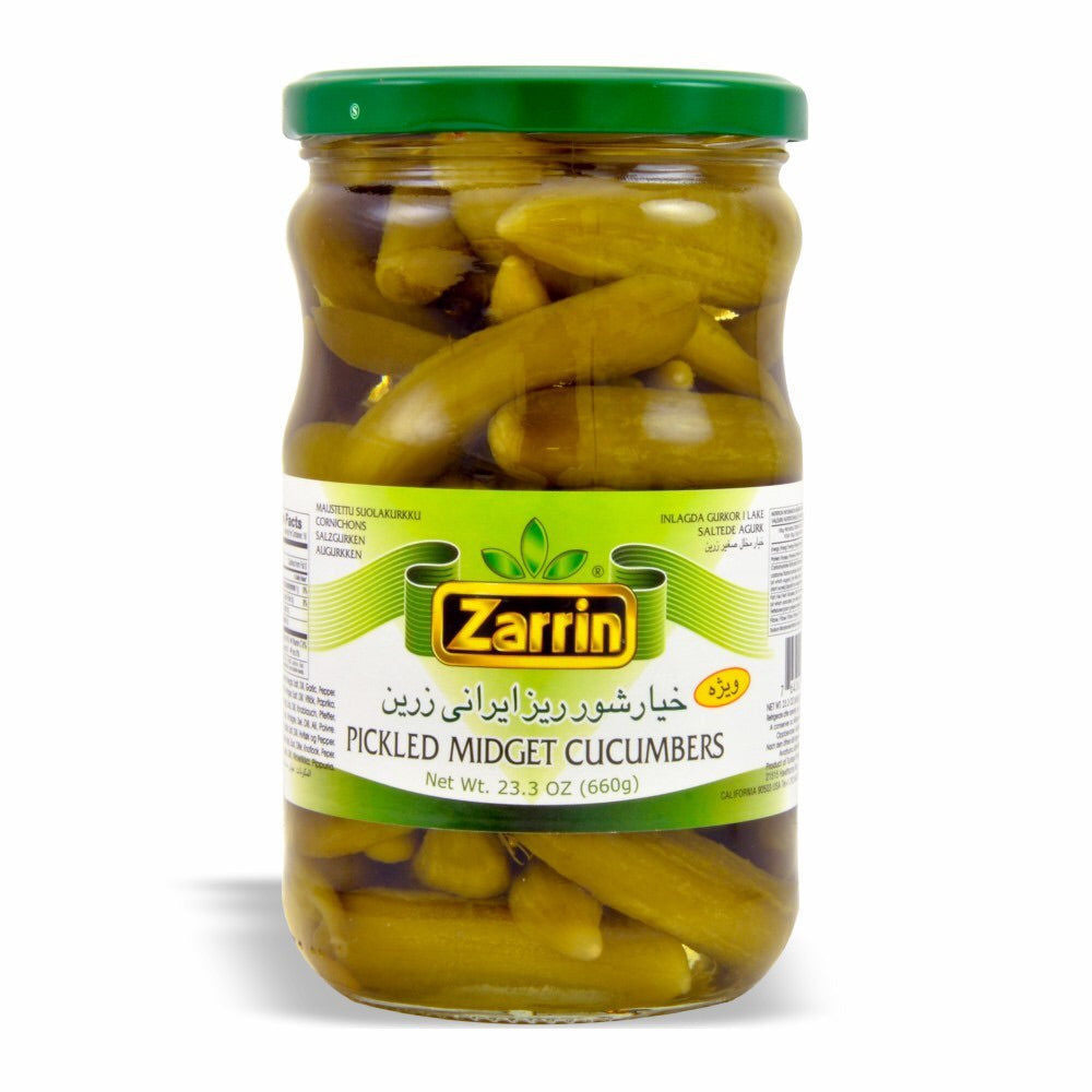 Zarrin Pickled Midget Cucumbers (Khiarshoor Riz) 660G
