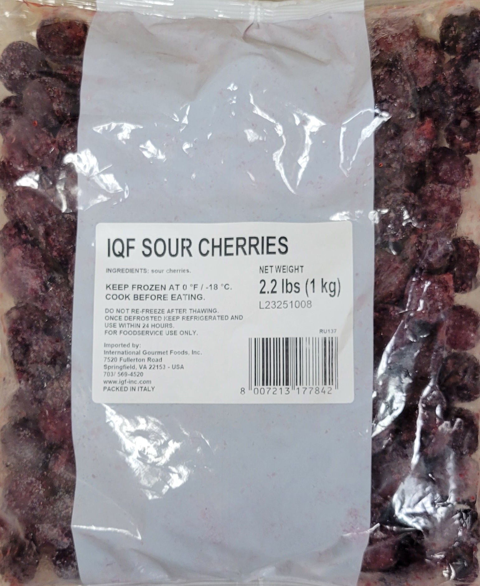 Iqf Frozen Sour Cherry Pitted 1Kg
