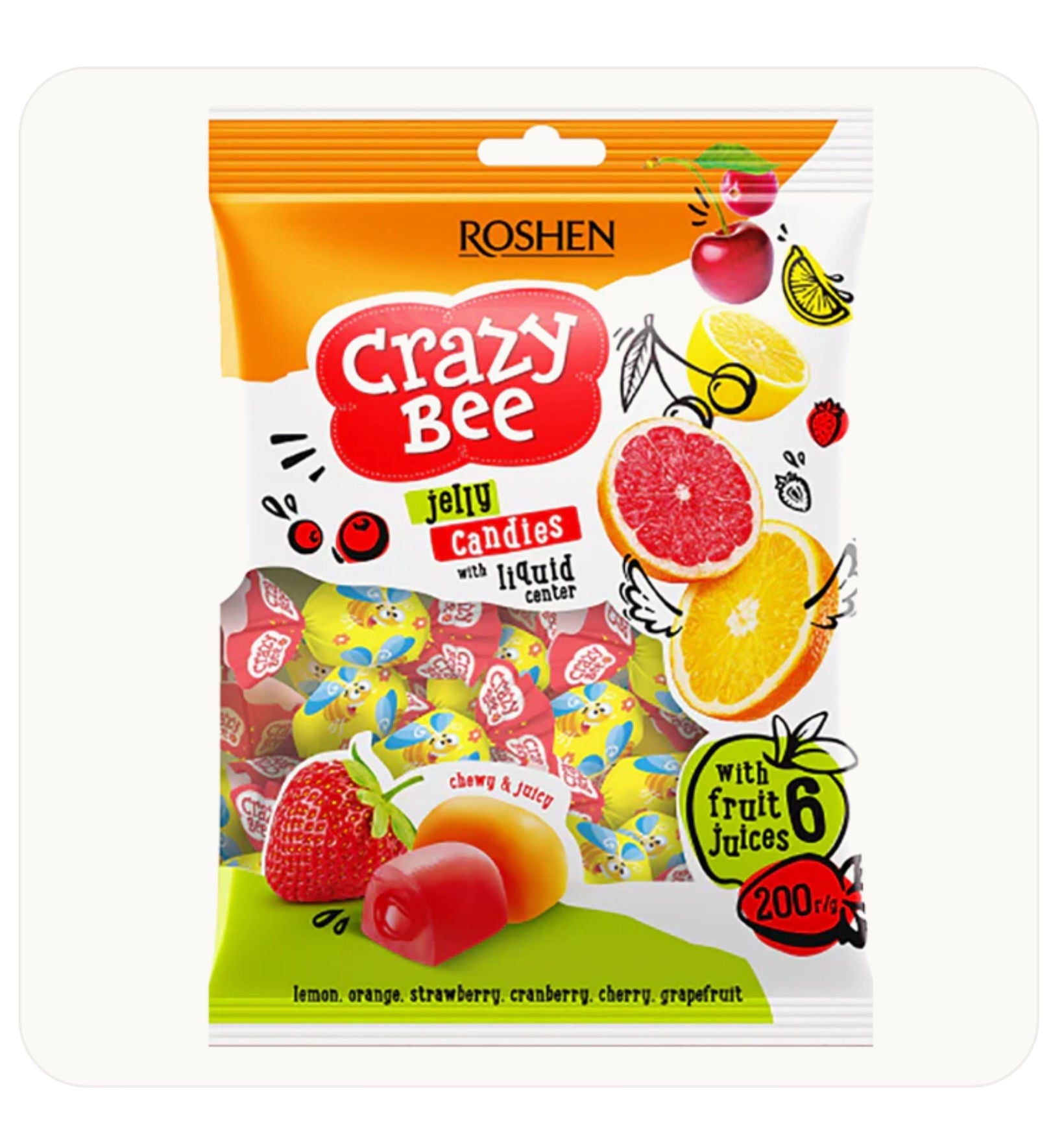 Roshen Fruity Jelly Candy "Crazy Bee" 200G