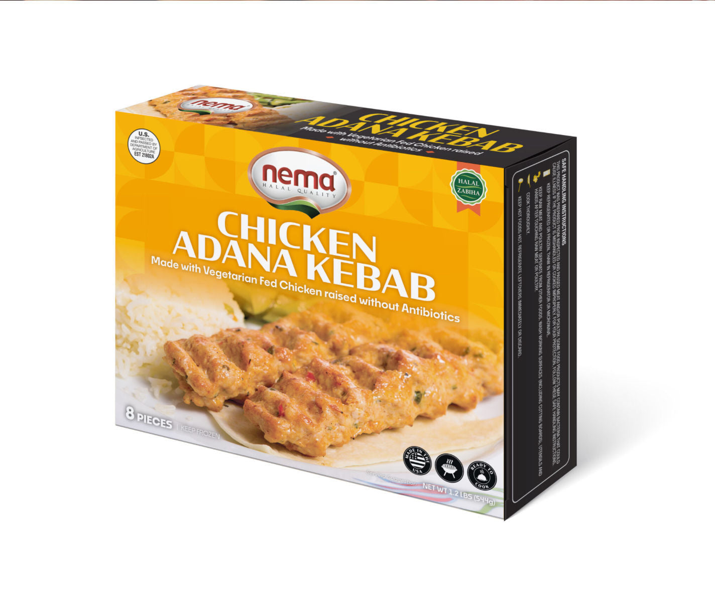 Nema Chicken Adana Kebab 8Pcs 544G