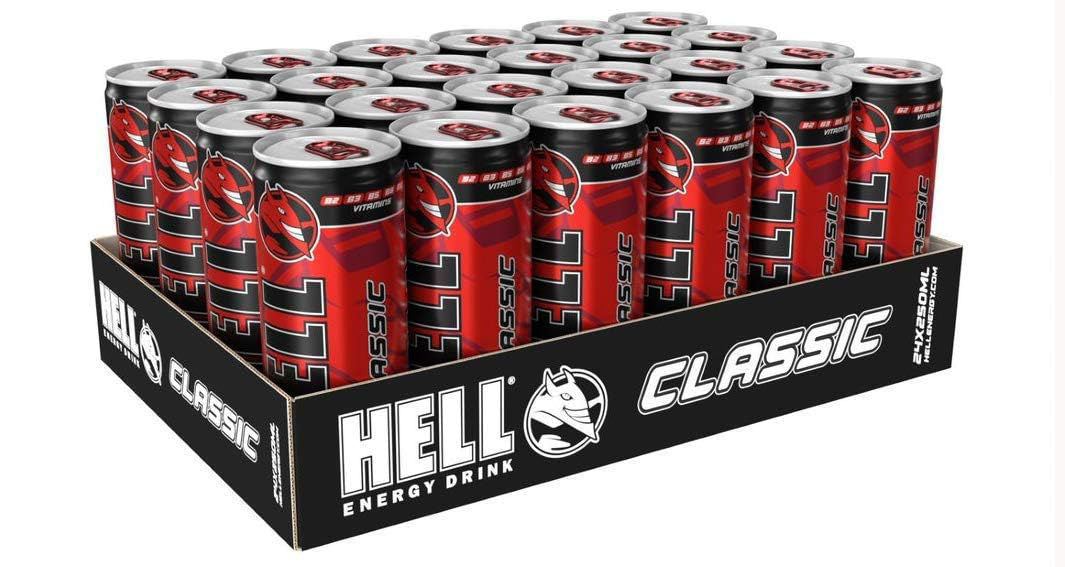Hell Energy Drink 24 Cans 250 Ml Each With Deposit From Romania