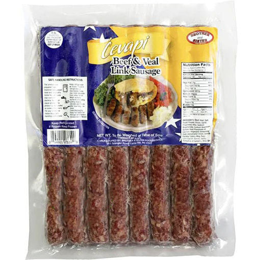 Brother&Sister Cevapi Beef & Veal Link Sausage Clear Pack 907G (2 Lbs.)