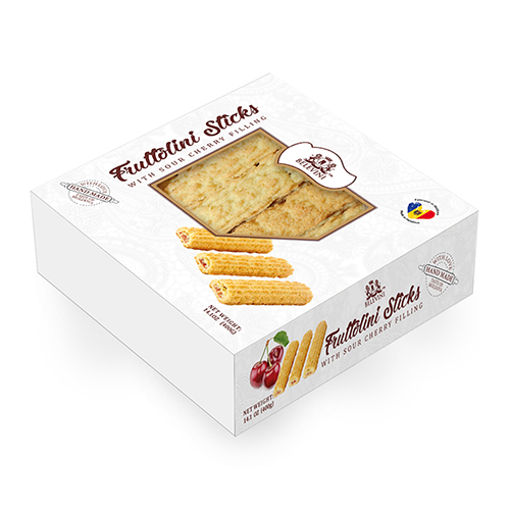 Belevini Fruttolini Biscuit Sticks W/Cherry Filling 450G