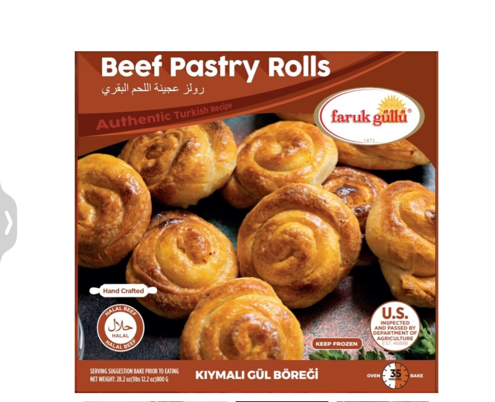 Faruk Gullu Rolled Beef Pastry (Kiymali Kol Borek) 900 G