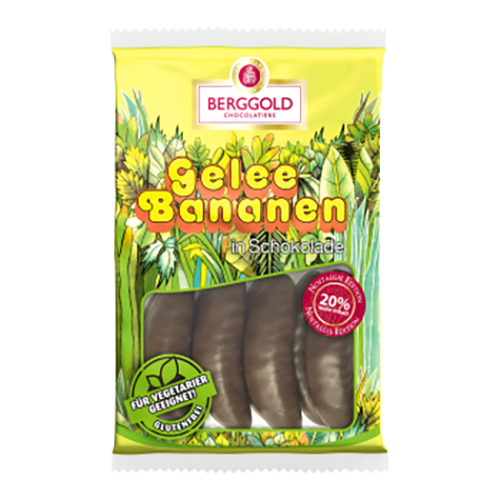Berggold Gelee Bananen Nostalgie Edition (In Zartbitterschokolade) 200G