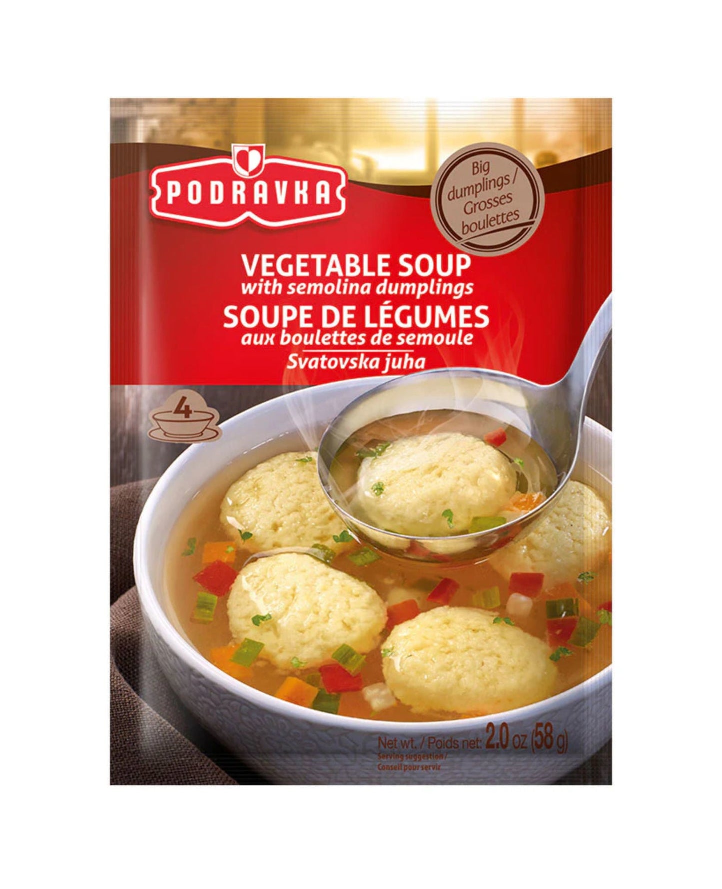 Podravka Vegetable Doup W/Semolina Dumplings (Svatovska Juha)I 58G