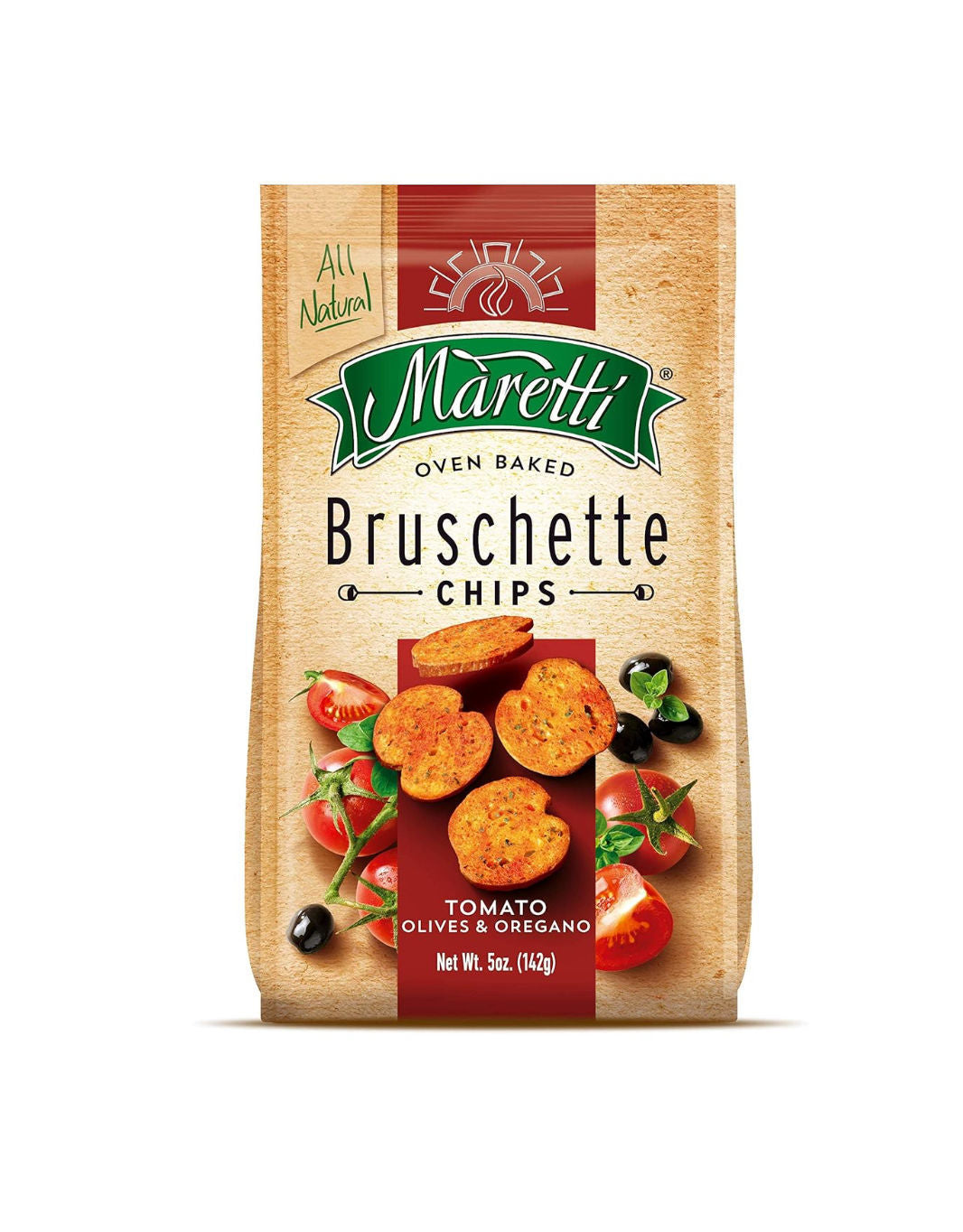 Maretti Bruschette Chips With Tomato, Olives & Oregano 143G