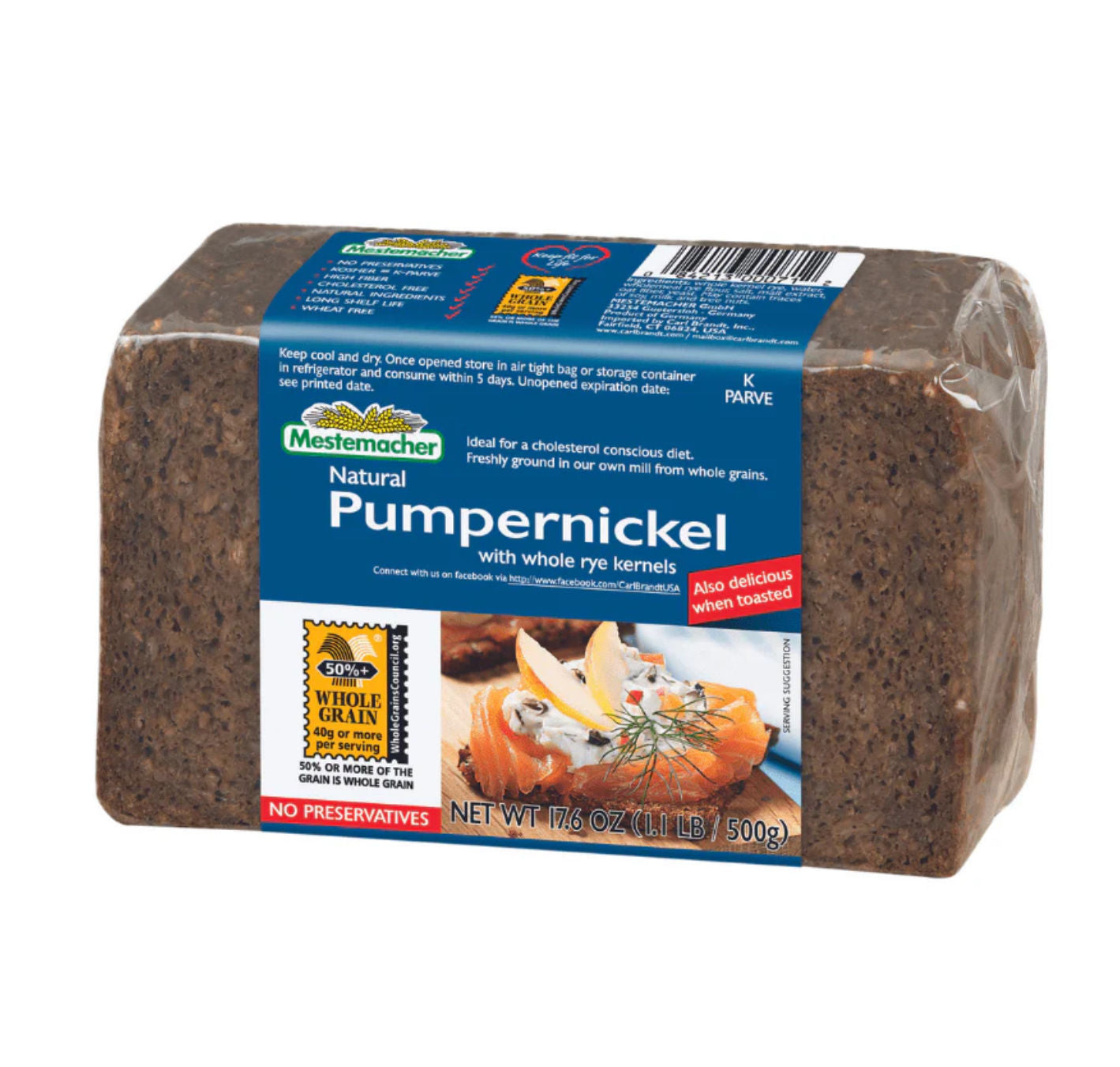 Mestemacher Organic  Pumpernickel Bread 500G
