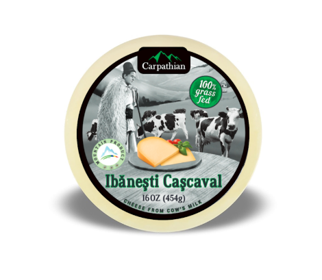 Carpathian Cow Cascaval Cheese Ibanes 454 G